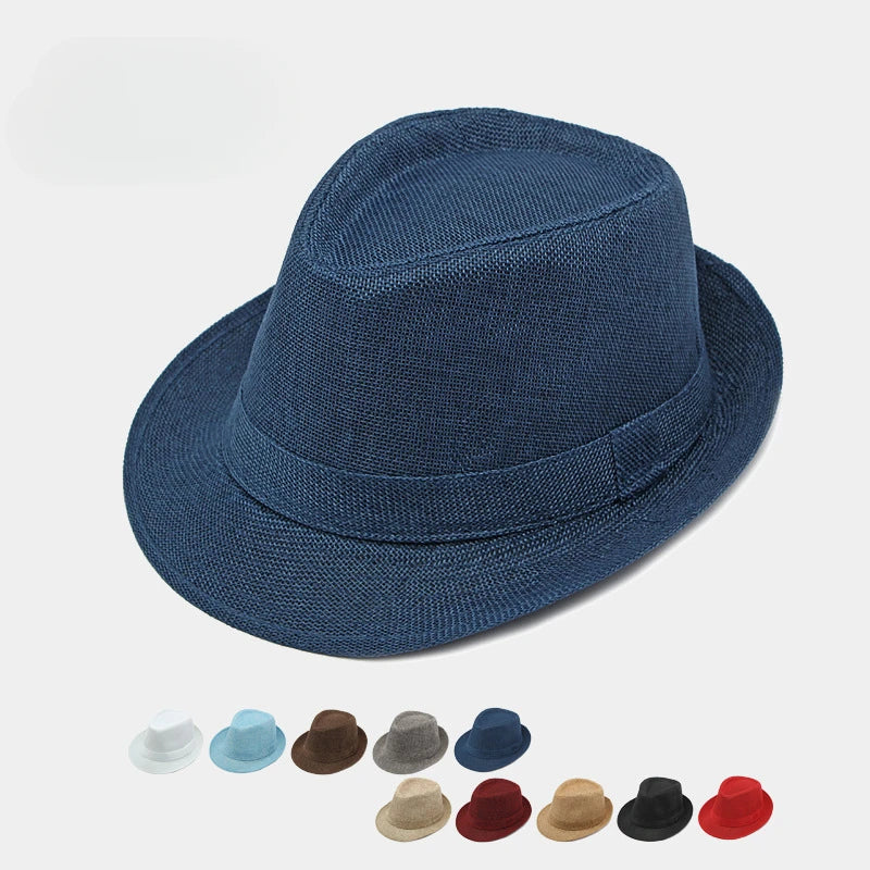 Classic Linen Fedora Hat