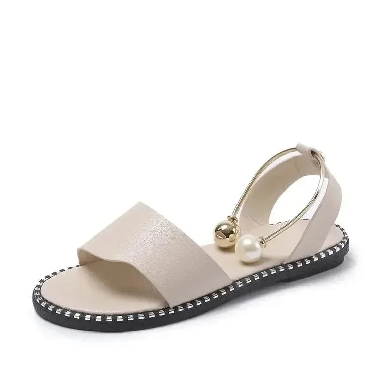 Pearly Bead Slingback Sandals