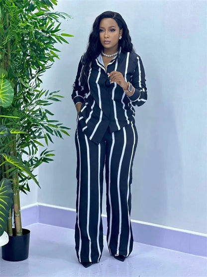 Effortless Chic Striped Two-Piece Set