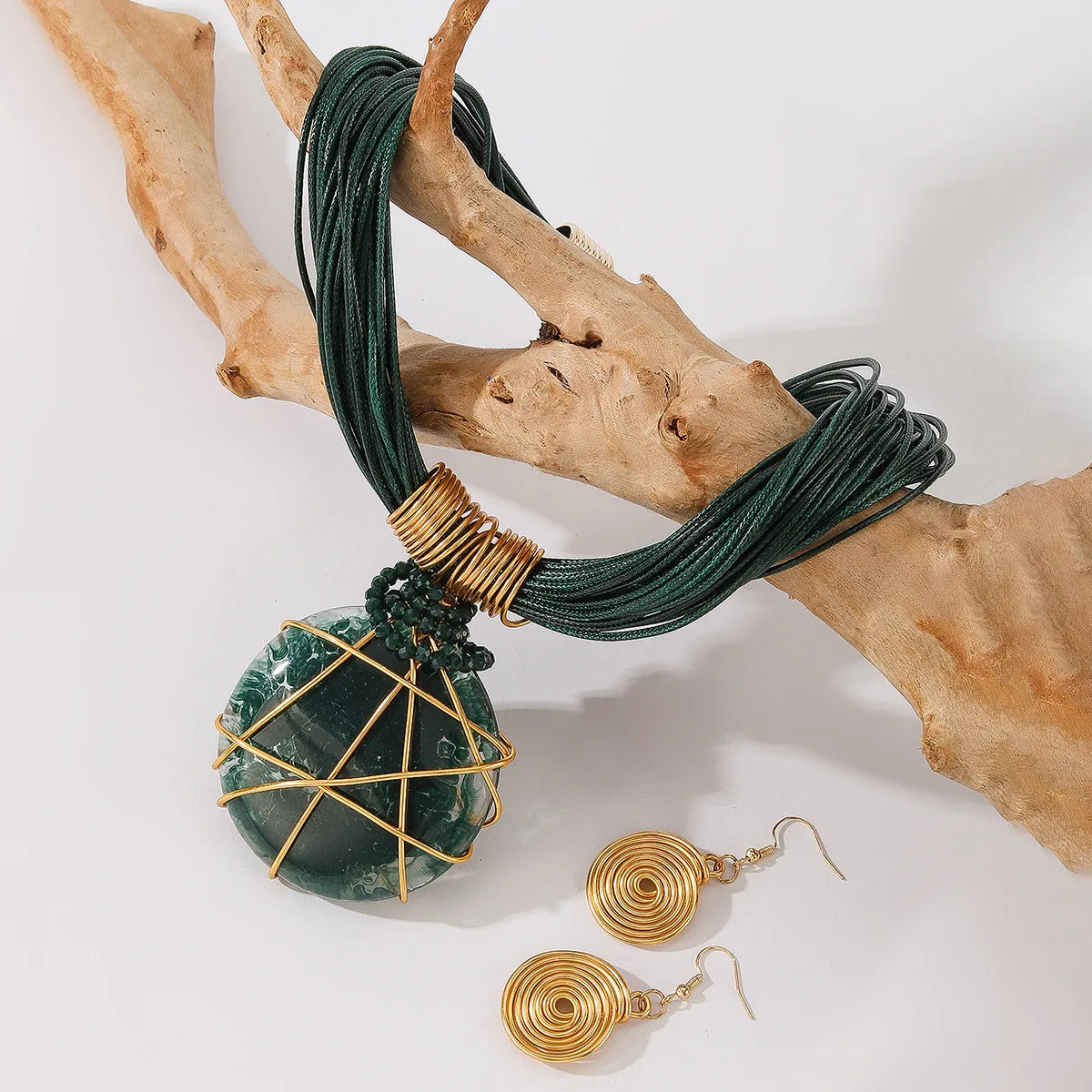 Hand-Woven Resin & Aluminum Statement Set