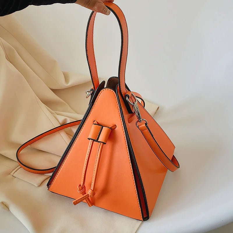 Geo Triangle Drawstring Bucket Bag