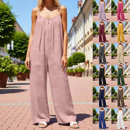 Flowy Backless Wide Leg Spaghetti Strap Jumpsuit