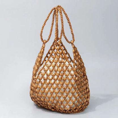 Beaded Bucket Tote Handbag