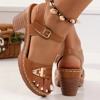 Chic Adjustable Strap Wedge Sandals