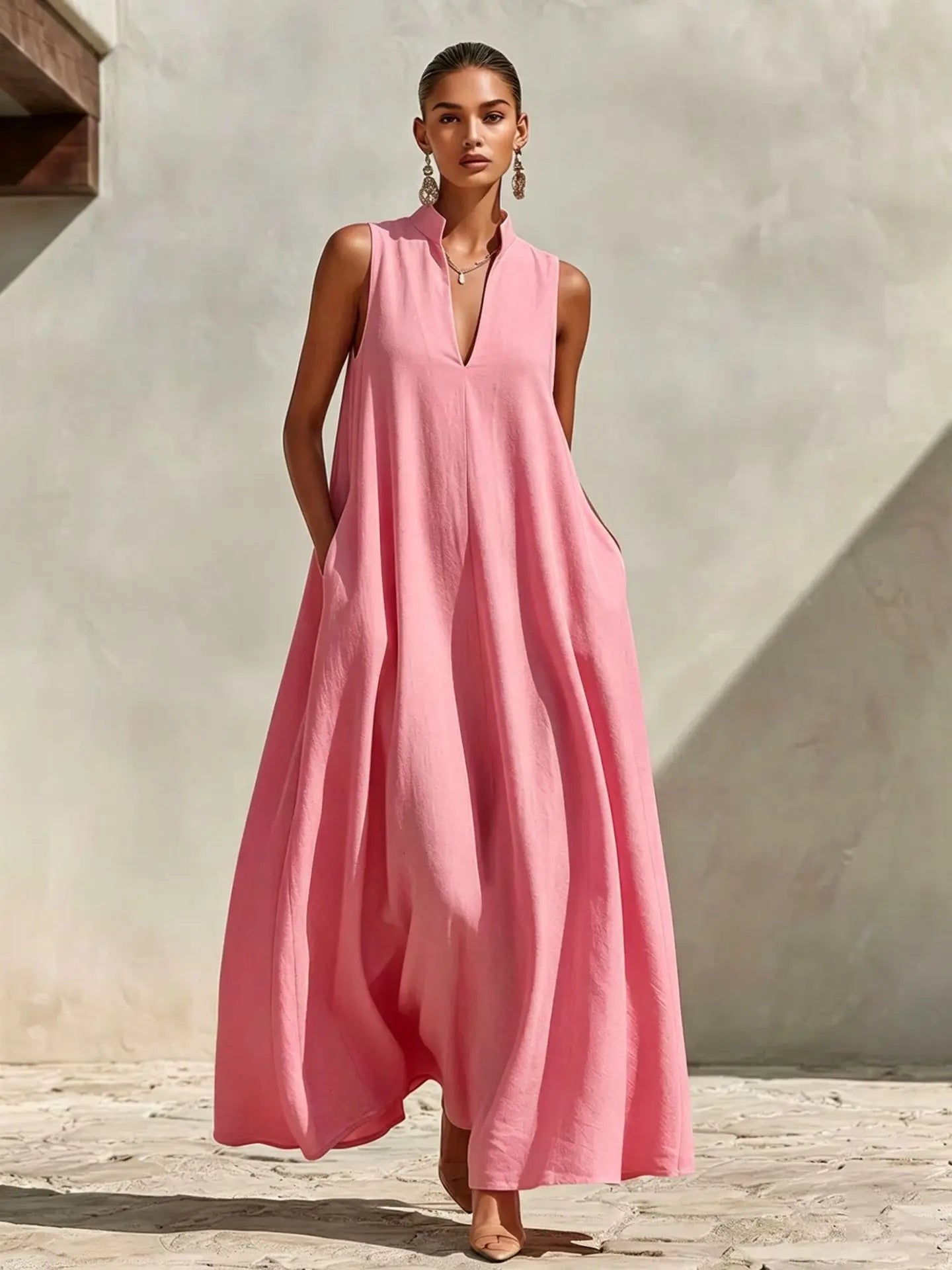 Minimalist Sleeveless Maxi Dress