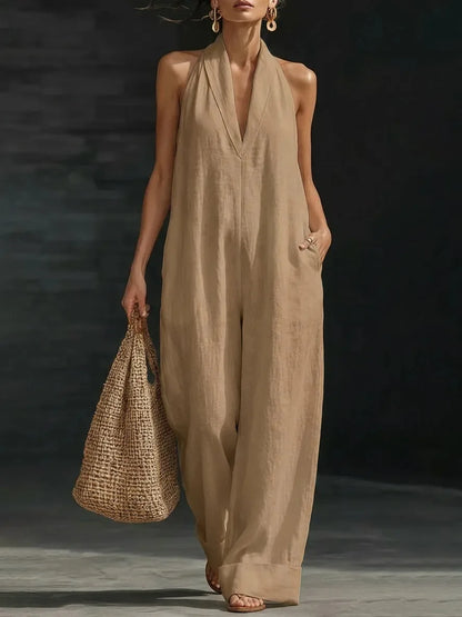 Timeless Wide-Leg Halter Jumpsuit