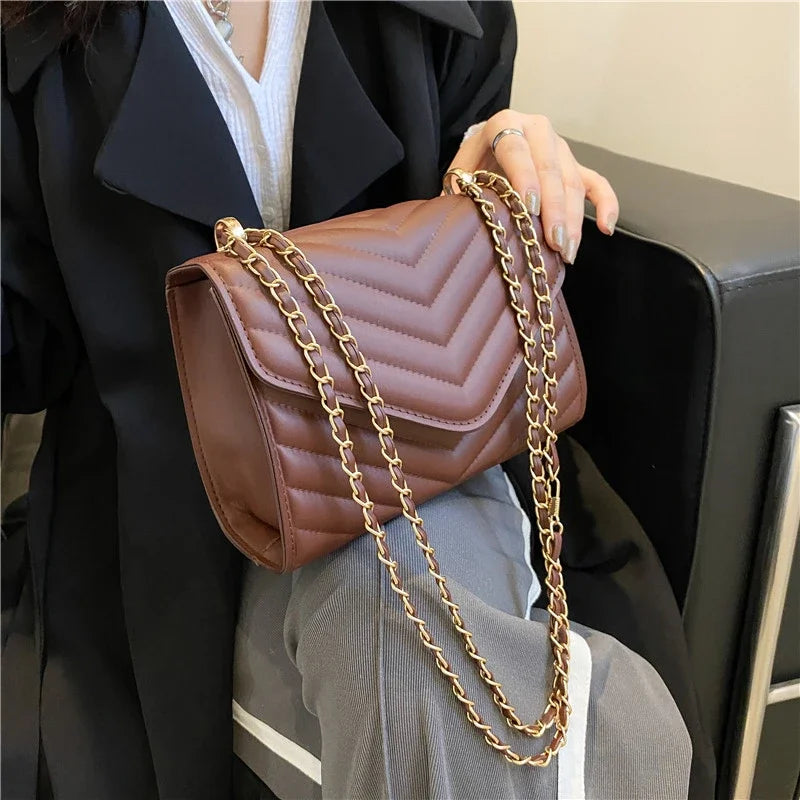The Chevron Chain Crossbody Bag