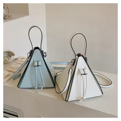 Geo Triangle Drawstring Bucket Bag