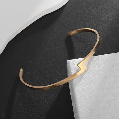 Polished Steel Open Cuff Bangle