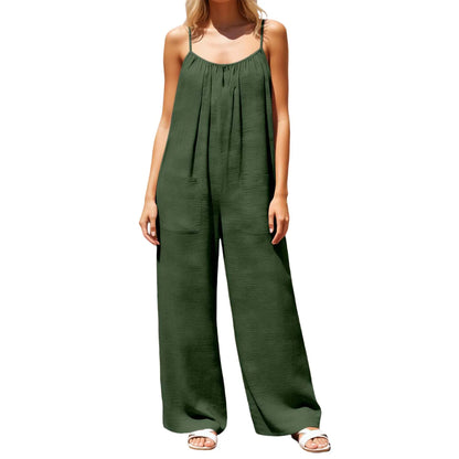 Flowy Backless Wide Leg Spaghetti Strap Jumpsuit
