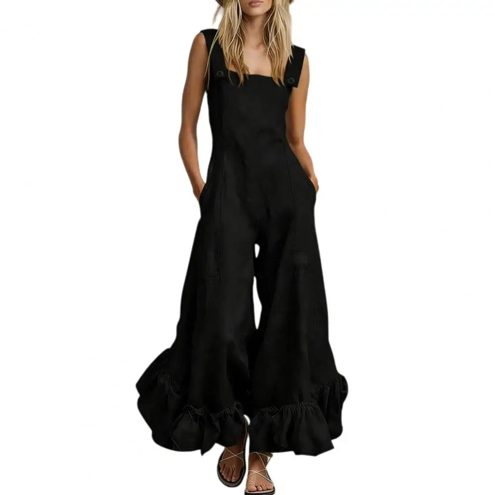 Aurora Ruffle Wide Leg Jumpsuit