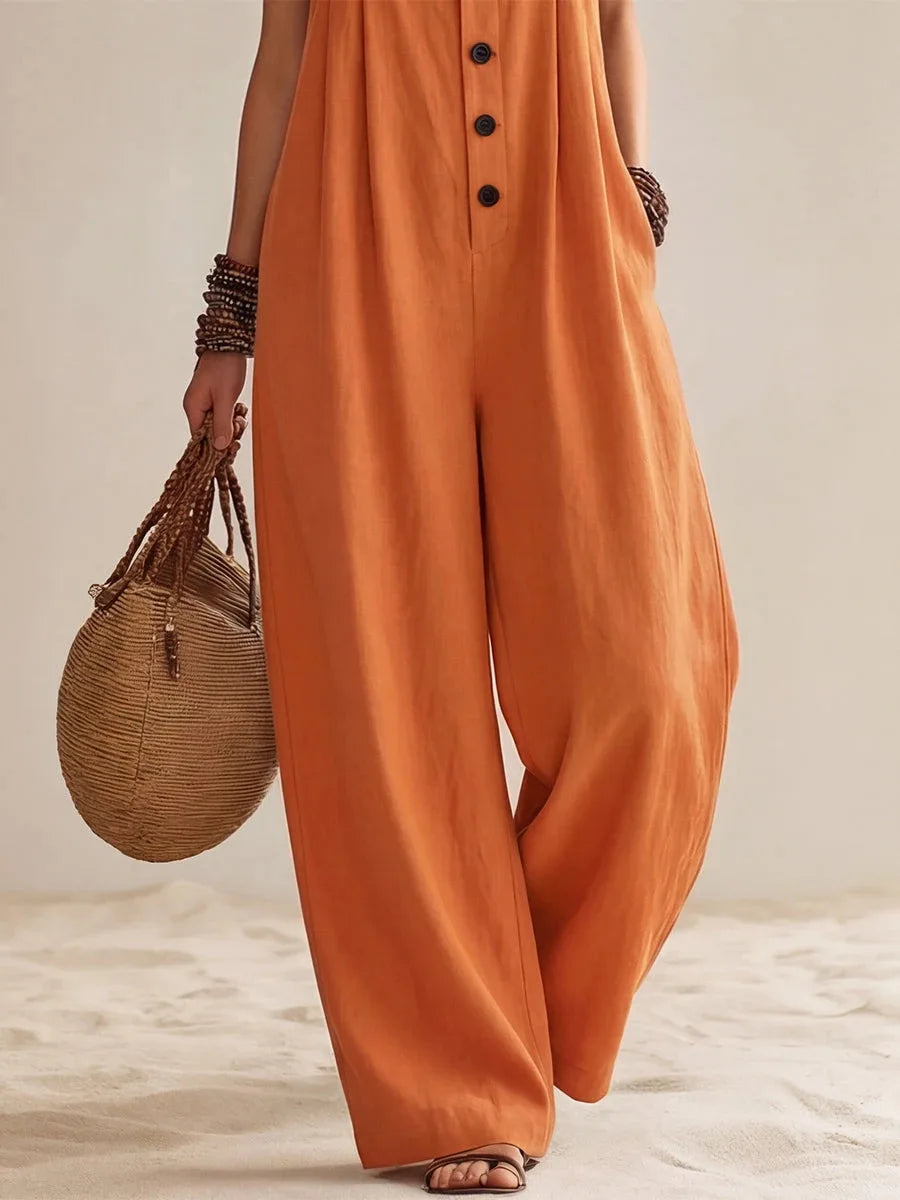 Sundrift Wide-Leg Button Overalls
