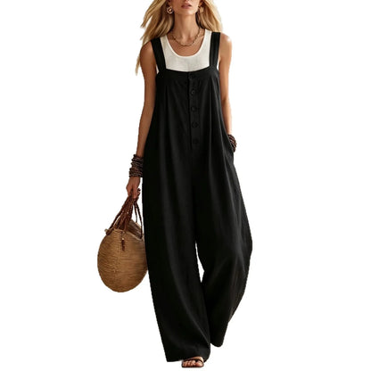 Sundrift Wide-Leg Button Overalls