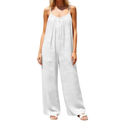 Flowy Backless Wide Leg Spaghetti Strap Jumpsuit
