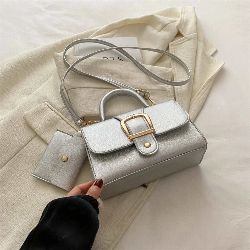 Structured Buckle Top-Handle Mini Bag
