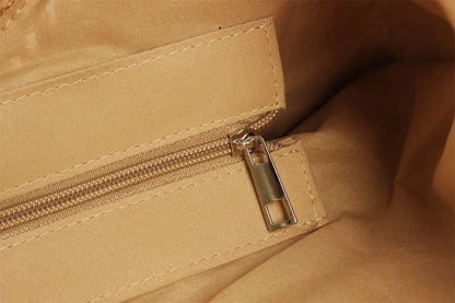 Handmade Half Moon Straw Tote Bag