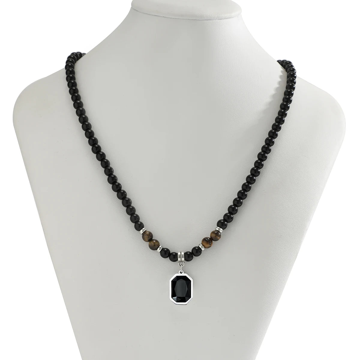 Trendy Black Bead Necklace