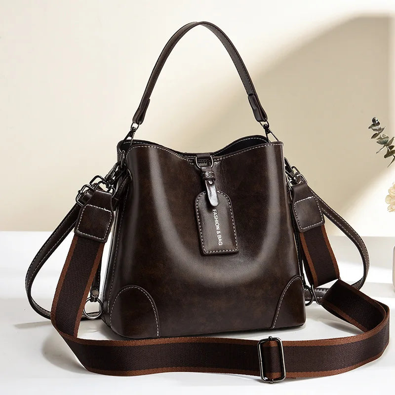 The Elena Structured Vintage Bucket Bag