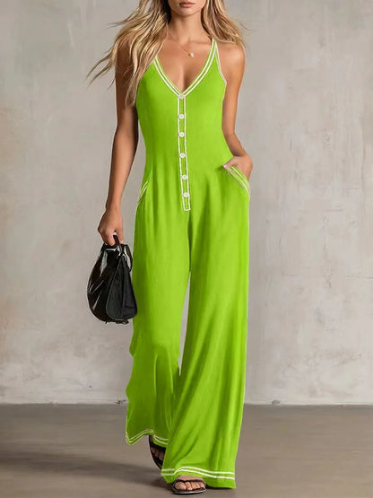 Elegant Flowy Wide Leg Jumpsuit