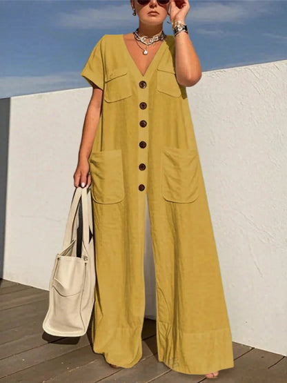 Effortless Wide-Leg Utility Jumpsuit