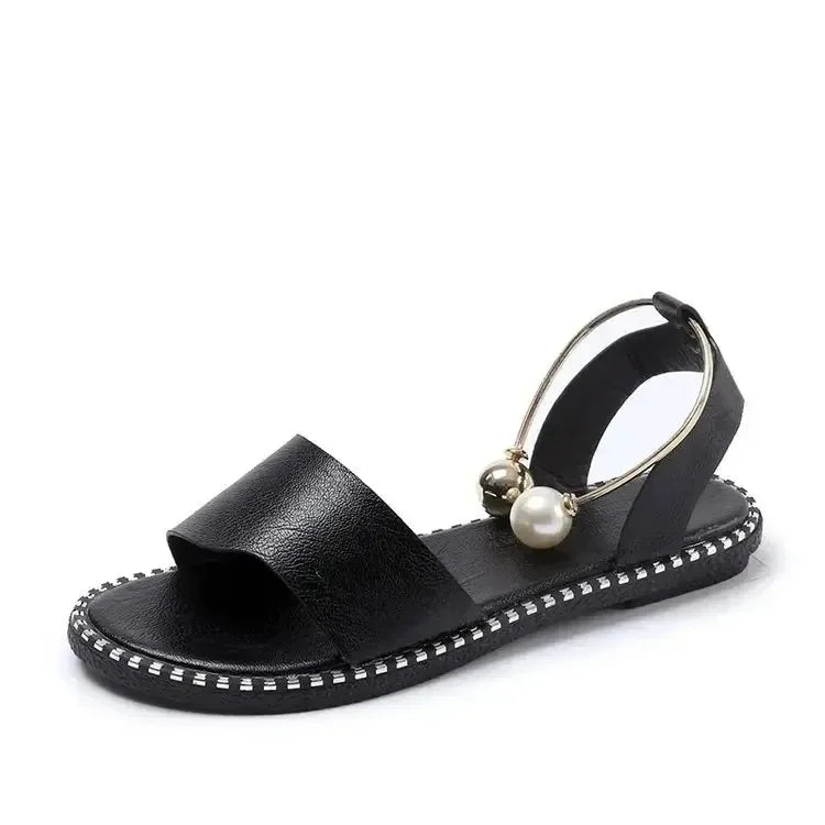 Pearly Bead Slingback Sandals