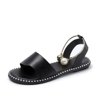 Pearly Bead Slingback Sandals