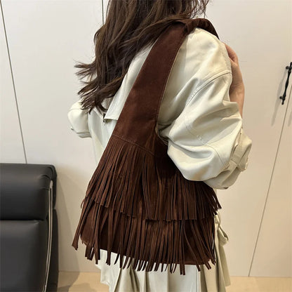 The Muse Soft Fringe Hobo Bag
