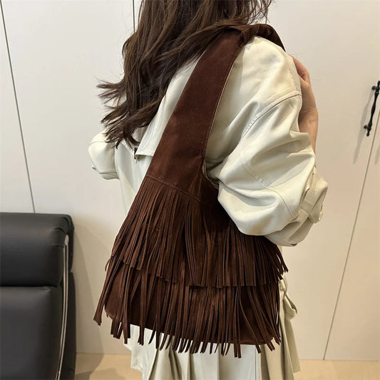The Muse Soft Fringe Hobo Bag