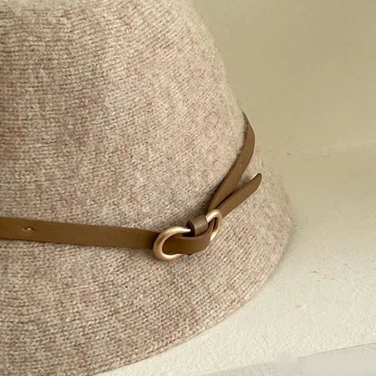 Chic Wool Buckle Cap