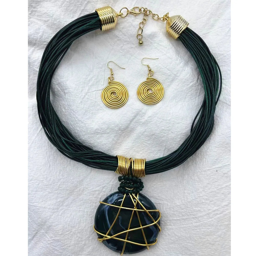Hand-Woven Resin & Aluminum Statement Set