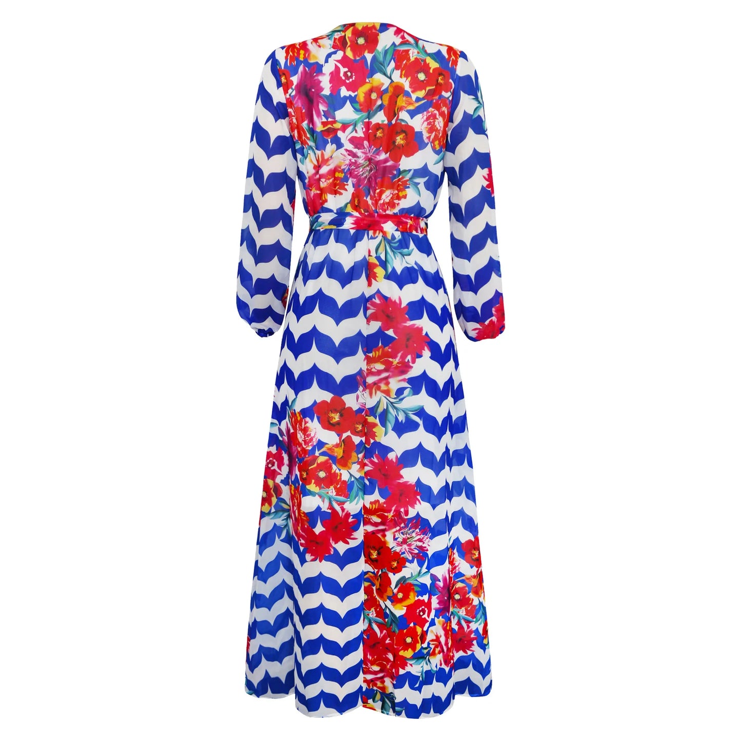 Women's Printed Wrap Maxi Dress