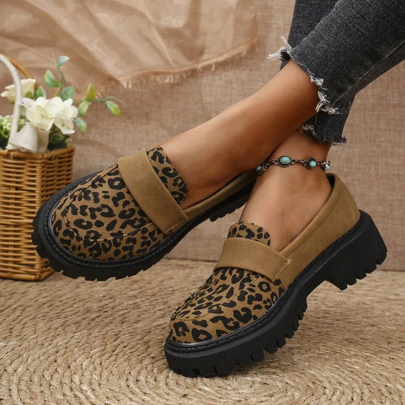 Urban Leopard Platform Loafers
