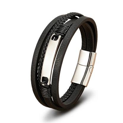 Braided Leather Statement Bracelet