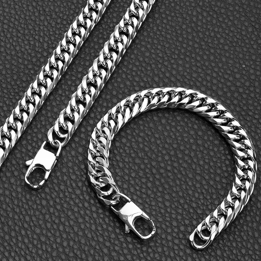 Waterproof Cuban Link Chain & Bracelet Set