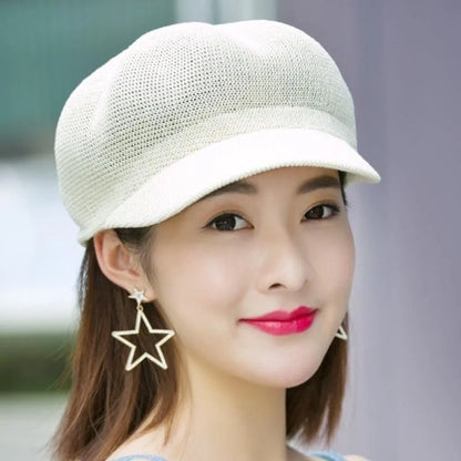 Breathable Woven Visor Newsboy Cap