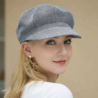 Breathable Woven Visor Newsboy Cap