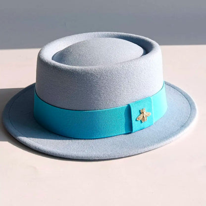 Bee Accent Pork Pie Fedora Hat