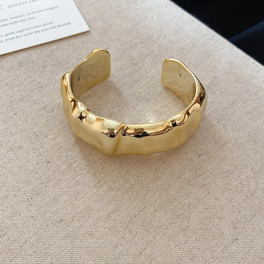 Irregular Geometric Glossy Opening Bangle