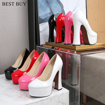 Round Toe Catwalk High Heels