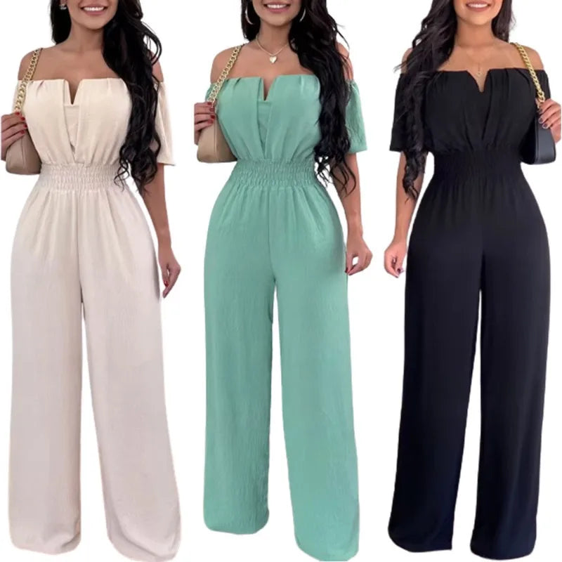 Classy Off-Shoulder High Waist Jumpsuit