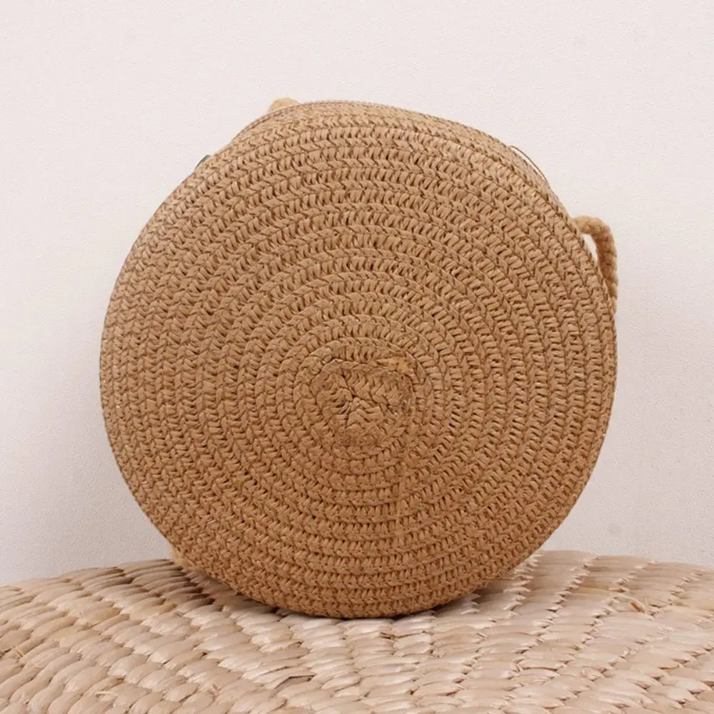 Handmade Round Rattan Crossbody Bag
