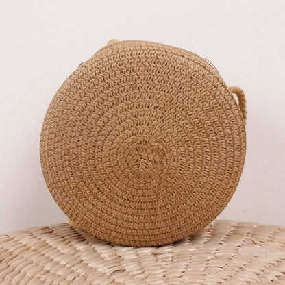 Handmade Round Rattan Crossbody Bag