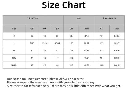 Size chart for clothing with color-coded garments on a line above it