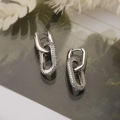 Luminous Spark Rectangle Zircon Earrings