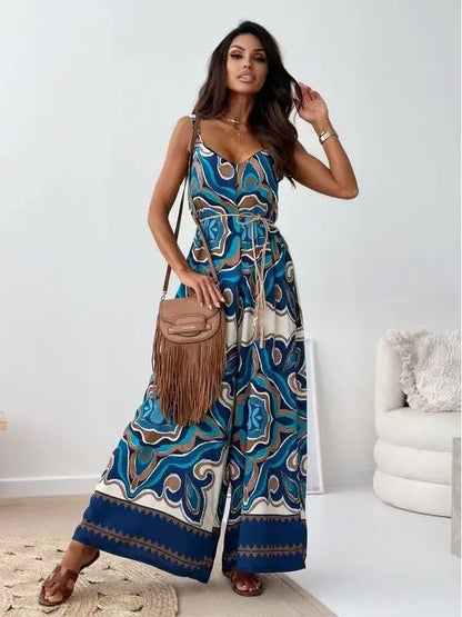 Boho Printed Wide-Leg Jumpsuit