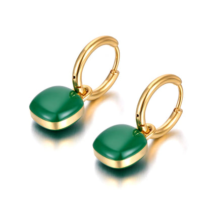 Colorblock Charm Hoop Earrings