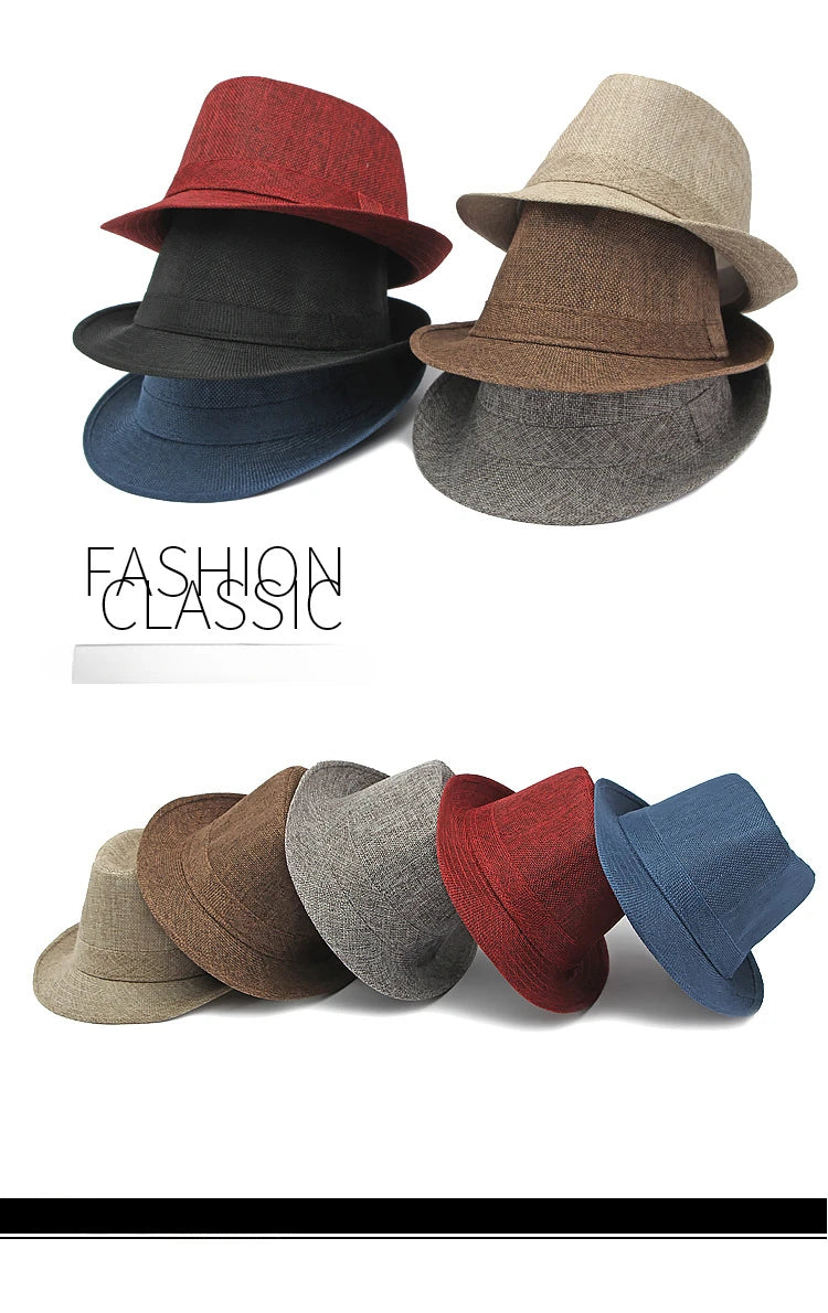 Classic Linen Fedora Hat