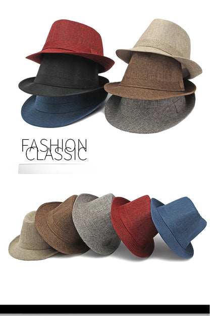 Classic Linen Fedora Hat