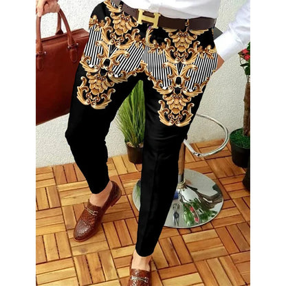 Smart Print Slim Pencil Pants