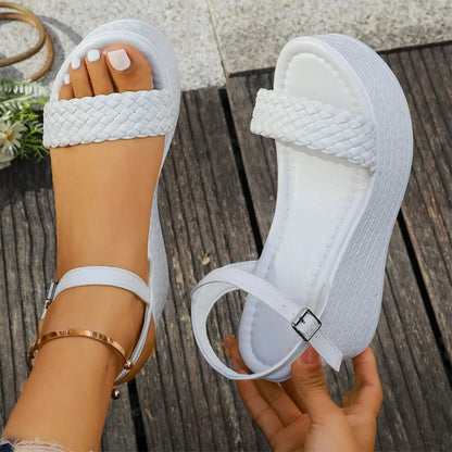 Coastal Weave Platform Wedge Sandals